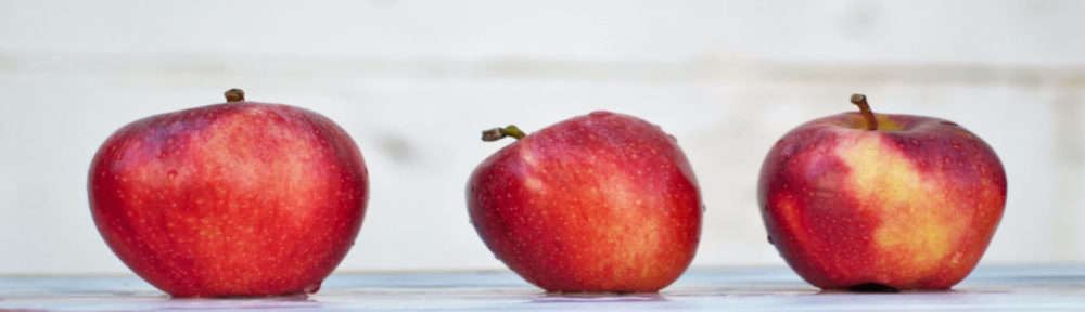 BELC About Us header image of apples lined up on desk